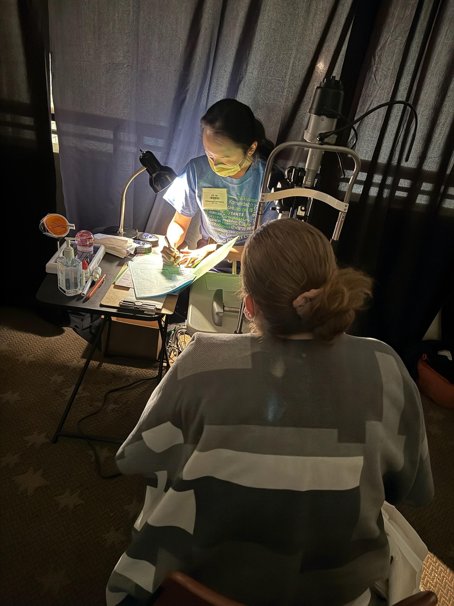 patient exam at SKCC